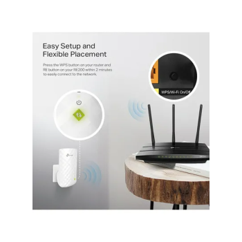 TP-LINK RE200 AC750 Dual Band Mesh Wi-Fi Range Extender 433 Mbps 5GHz and 300Mbps 2.4GHz Speed White