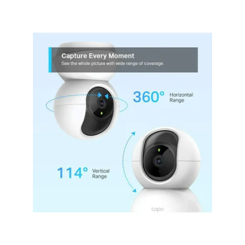 TP-LINK Tapo C200 Pan/Tilt 1080p Full HD Home Security Wi-Fi Camera, Live view And Two-Way Audio, Night Vision, Motion Detection, Baby Monitor, MicroSD Card Support,  Works With Google Assistant And Amazon Alexa, Remote Management By App