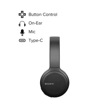Sony WH-CH510 Wireless On-Ear Bluetooth Headphones Black