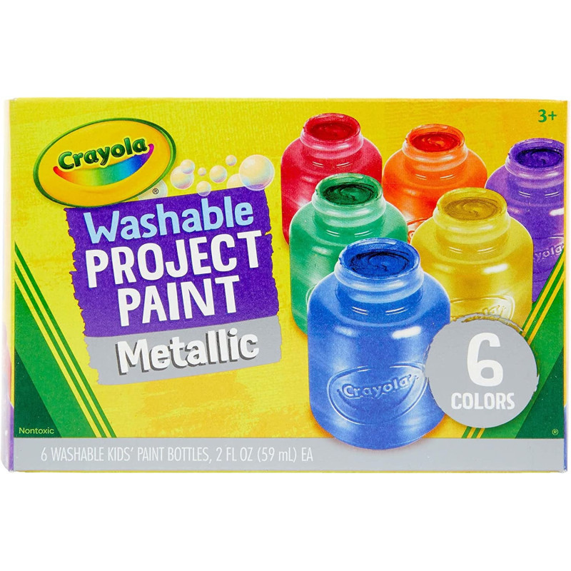 Crayola Washable Metallic Paint, Multi-Colour, Cy54-5000