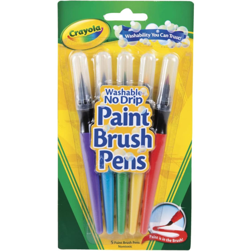 Crayola Washable Paint BrUSh Pens, Multi-Colour, Cy54-6201