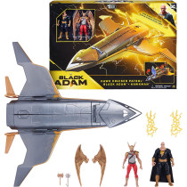 DC Comics, Hawk Cruiser Patrol, Includes Black Adam and Hawkman Action Figures, Over 16-inch Wide, First Edition, Super Hero Kids Toys For Boys and Girls Aged 4 and Up