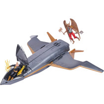 DC Comics, Hawk Cruiser Patrol, Includes Black Adam and Hawkman Action Figures, Over 16-inch Wide, First Edition, Super Hero Kids Toys For Boys and Girls Aged 4 and Up