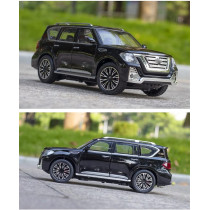 Diecast Car Alloy Car Model Diecasts Sound Light Modified Model Boy Toy Birthday Gift 1:24 For Nissan For Patrol SUV (Color : Black 1)