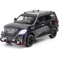 Diecast Car Alloy Car Model Diecasts Sound Light Modified Model Boy Toy Birthday Gift 1:24 For Nissan For Patrol SUV (Color : Black2)