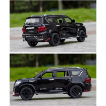 Diecast Car Alloy Car Model Diecasts Sound Light Modified Model Boy Toy Birthday Gift 1:24 For Nissan For Patrol SUV (Color : Black2)