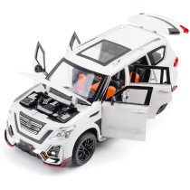 Diecast Car Alloy Car Model Diecasts Sound Light Modified Model Boy Toy Birthday Gift 1:24 For Nissan For Patrol SUV (Color : Black2)