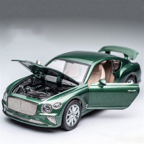 Diecast Car High Simulation Diecast Alloy Car Model Sound Light Toy Kid Birthday Present 1:24 For Bentley For Continental GT (Color : Green)