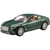 Diecast Car High Simulation Diecast Alloy Car Model Sound Light Toy Kid Birthday Present 1:24 For Bentley For Continental GT (Color : Green)