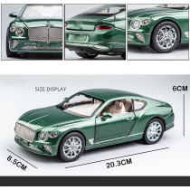 Diecast Car High Simulation Diecast Alloy Car Model Sound Light Toy Kid Birthday Present 1:24 For Bentley For Continental GT (Color : Green)