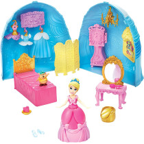 DISNEY Princess Secret Styles Cinderella Story Skirt, Playset with Doll, Furniture, and Extra Fashions, Toy for Girls 4 Years Old and Up