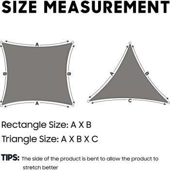 ABCCANOPY Sun Shade Sail Triangle Patio Shade, 16'X 16' Uv Block Canopy Sun Awning For Patio, Carport, Deck, SwiMMing Pool, Backyard, Beige