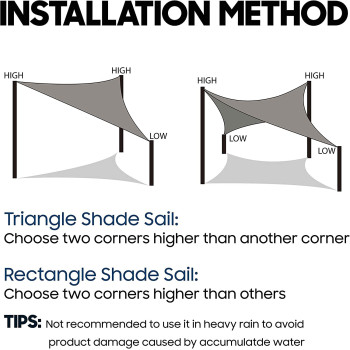 ABCCANOPY Sun Shade Sail Triangle Patio Shade, 16'X 16' Uv Block Canopy Sun Awning For Patio, Carport, Deck, SwiMMing Pool, Backyard, Beige