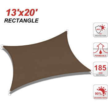 ABCCANOPY Sun Shade Sail, Uv Block Canopy Sun Awning For Patio, Deck, Backyard (Brown)