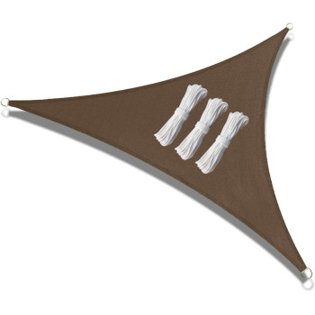 ABCCANOPY Sun Shade Sail, 20'X20'X20' Uv Block Canopy Sun Awning For Patio, Deck, Backyard (Brown)