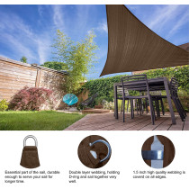 ABCCANOPY Sun Shade Sail, 20'X20'X20' Uv Block Canopy Sun Awning For Patio, Deck, Backyard (Brown)