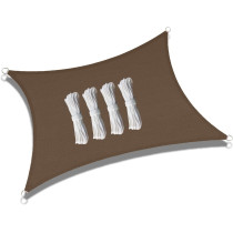 ABCCANOPY Sun Shade Sail, 8'X12' Uv Block Canopy Sun Awning For Patio, Deck, Backyard (Brown)