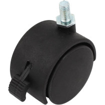 Aexit Table (Home Hardware) Chair Black Plastic 8MM Screw Stem 2" Dia Wheel 360 Degree Rotation Swivel Brake (28Ry879Qf369) Locking Caster
