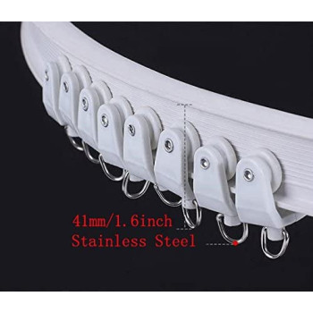 Aimyoo 3 Metres / 9.8 Feet Curved Curtain Track - Bendable Straight Windows & Balcony Slide Rail Top Mounting Ceilling Installation