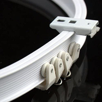 Aimyoo 3 Metres / 9.8 Feet Curved Curtain Track - Bendable Straight Windows & Balcony Slide Rail Top Mounting Ceilling Installation
