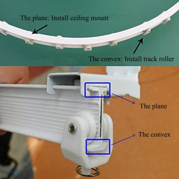 Aimyoo 3 Metres / 9.8 Feet Curved Curtain Track - Bendable Straight Windows & Balcony Slide Rail Top Mounting Ceilling Installation