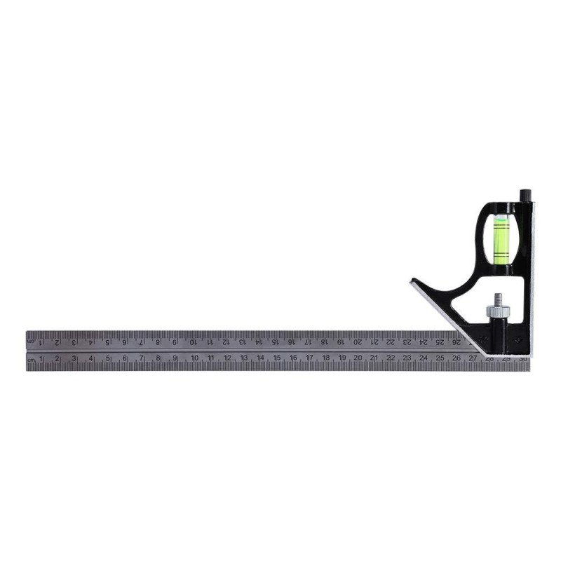 AKOZON Combination Square Ruler 300MM 12" - Stainless Steel Adjustable Engineers Combination Square Set Kit Right Angle Ruler