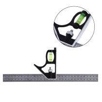 AKOZON Combination Square Ruler 300MM 12" - Stainless Steel Adjustable Engineers Combination Square Set Kit Right Angle Ruler
