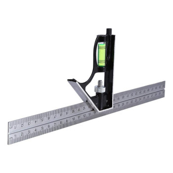AKOZON Combination Square Ruler 300MM 12" - Stainless Steel Adjustable Engineers Combination Square Set Kit Right Angle Ruler