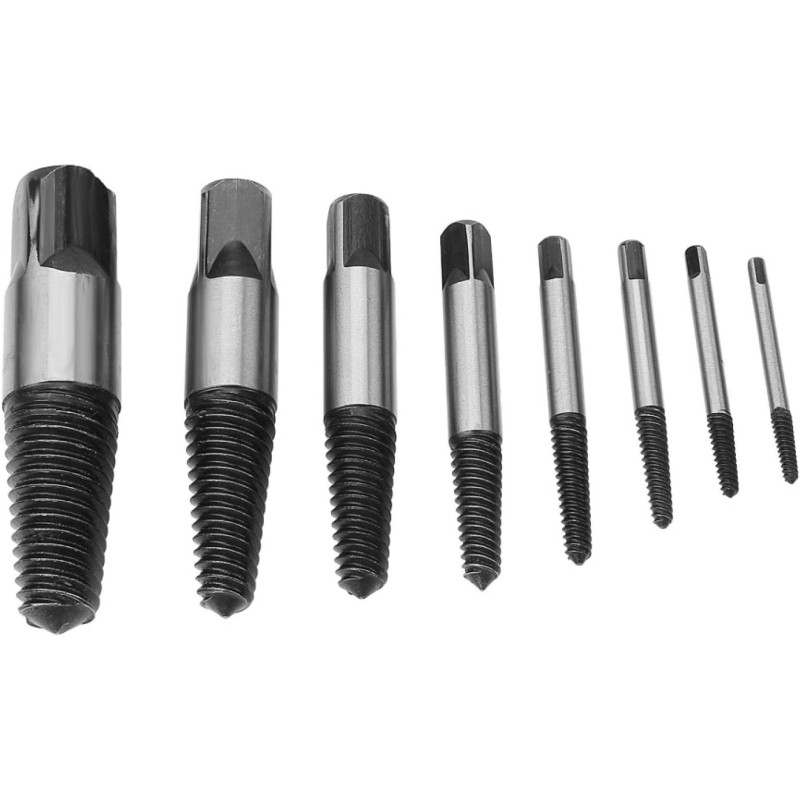 AKOZON Screw Extractor 8 Pieces Easy Out Bolt Extractor Set Broken Screw Bolts Extractors Remover Damaged Screw Bolts Removal Tool