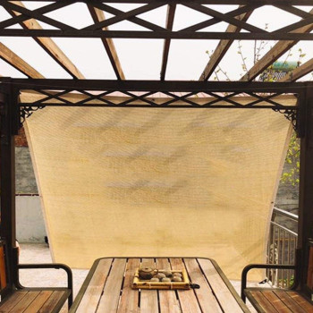 ALGFree-Tarpaulin Outdoor Awning Cover Shade Sails Cloth Sunscreen Anti-Uv Insulate Heat Patio Balcony Garden Cover Cool Down Algfree, Beige