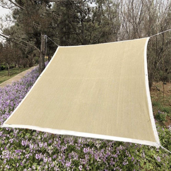 ALGFree-Tarpaulin Outdoor Awning Cover Shade Sails Cloth Sunscreen Anti-Uv Insulate Heat Patio Balcony Garden Cover Cool Down Algfree, Beige