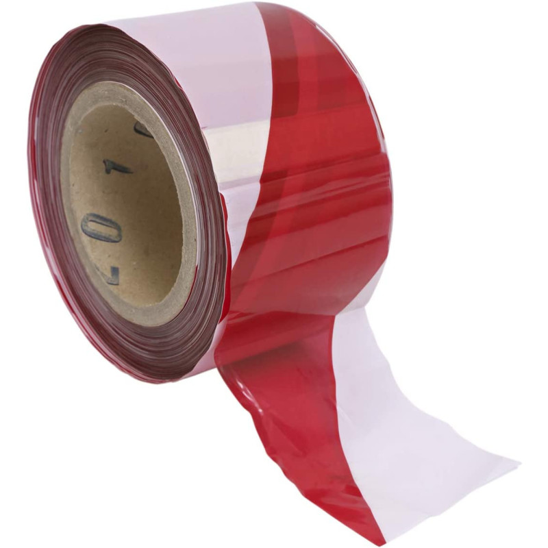 American Safety Za068_R Warning Tape 250 Meter, Red And White