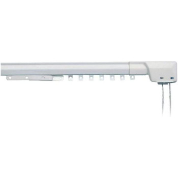 American Style Ultra Corded Adjustable Curtain Rail, 210 X 390 Cm/4M, White