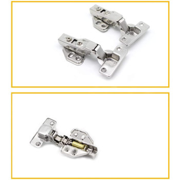 Andoer 2Pcs Stainless Steel Soft Close Cabinet Door Hinges Half Overlay Hydraulic Buffer Hinge