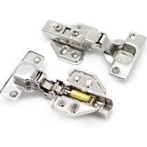 Andoer 2Pcs Stainless Steel Soft Close Cabinet Door Hinges Half Overlay Hydraulic Buffer Hinge