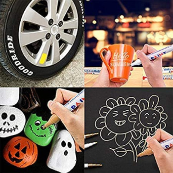 AQSON Car Moto Auto Permanent Tyre Tread Rubber Waterproof White Marker Paint Pen - 10 Pieces