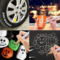 AQSON Car Moto Auto Permanent Tyre Tread Rubber Waterproof White Marker Paint Pen - 10 Pieces