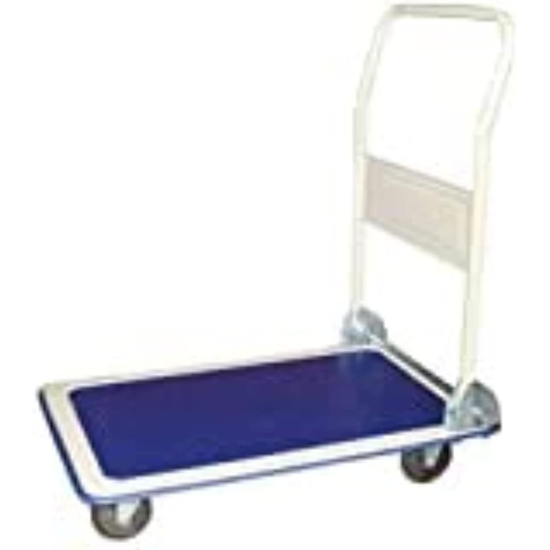 AQSON Folding Hand Cart Platform Trolley Heavy Duty Folding Hand Trucks Hand Folding Truck Cart With Mute Wheels, 150Kg Load Capacity, (Color : Blue, Size : 73X47X84Cm)