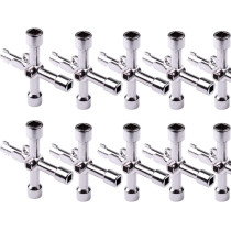 ATOPLEE 10Pcs 4-Way Multi-Functional Utilities Key, Stainless Steel Triangle/Square Universal Cross Triangle Key For Train Electrical Elevator Cabinet Valve Opening