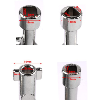 ATOPLEE 1Pcs 4 In 1 Alloy Triangle/Square Universal Cross Triangle Key For Train Electrical Elevator Cabinet Valve