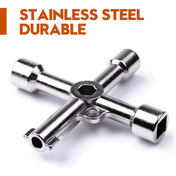 ATOPLEE 1Pcs 4 In 1 Alloy Triangle/Square Universal Cross Triangle Key For Train Electrical Elevator Cabinet Valve
