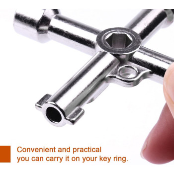 ATOPLEE 1Pcs 4 In 1 Alloy Triangle/Square Universal Cross Triangle Key For Train Electrical Elevator Cabinet Valve