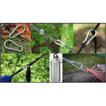 Branded Boards Heavy Duty Zinc-Galvanized Steel Carabiner Spring Snap Clip Link Hooks. 200-400Lb Load Rating. 6 Packs, 12 Packs And Variety Packs.