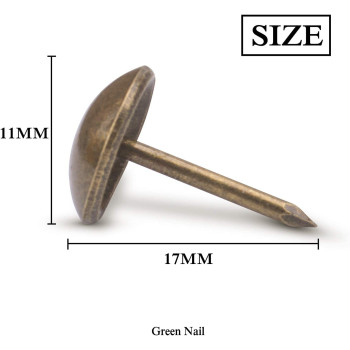 BronaGrand 100 Pieces Upholstery Nails Furniture Tacks Finish Tack Pins (Brass)