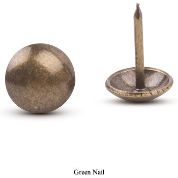 BronaGrand 100 Pieces Upholstery Nails Furniture Tacks Finish Tack Pins (Brass)