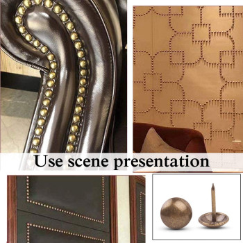 BronaGrand 100 Pieces Upholstery Nails Furniture Tacks Finish Tack Pins (Brass)