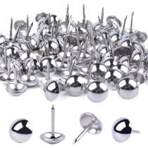 BronaGrand 100 Pieces Upholstery Tacks Furniture Nails Pins, 7/16 Inch (Silver)