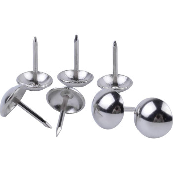 BronaGrand 100 Pieces Upholstery Tacks Furniture Nails Pins, 7/16 Inch (Silver)