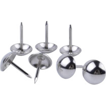 BronaGrand 100 Pieces Upholstery Tacks Furniture Nails Pins, 7/16 Inch (Silver)