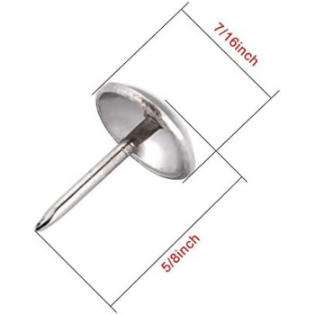 BronaGrand 100 Pieces Upholstery Tacks Furniture Nails Pins, 7/16 Inch (Silver)